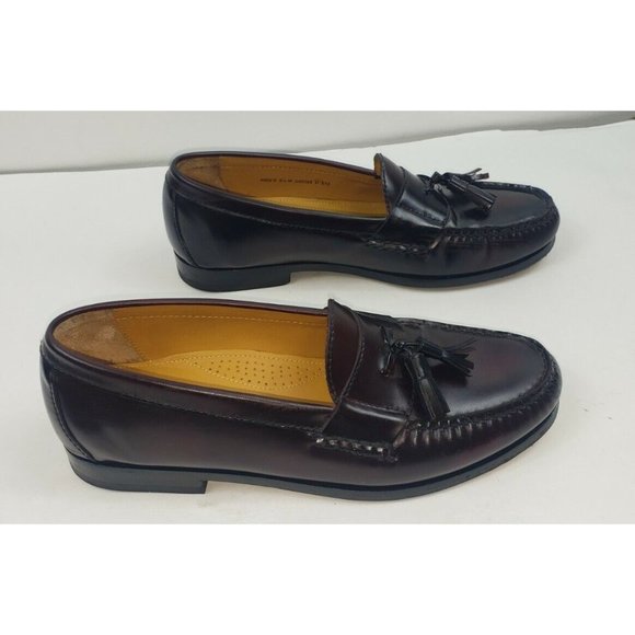 Cole Haan Mens 9.5 M Burgundy Slip On Tassel Loafers Leather CO6588 main image 6